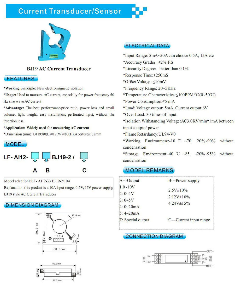 BJ19 AC Current Transducer
